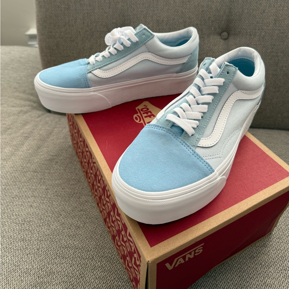 Vans Old Skool Stackfo Blue and White Sneakers